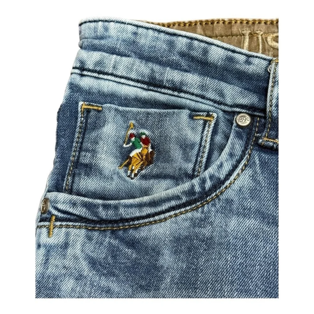 US Polo Assn Jeans Mens 30x34 Blue Delta Slim Tapered Denim Embroidered Logo - Picture 2 of 12